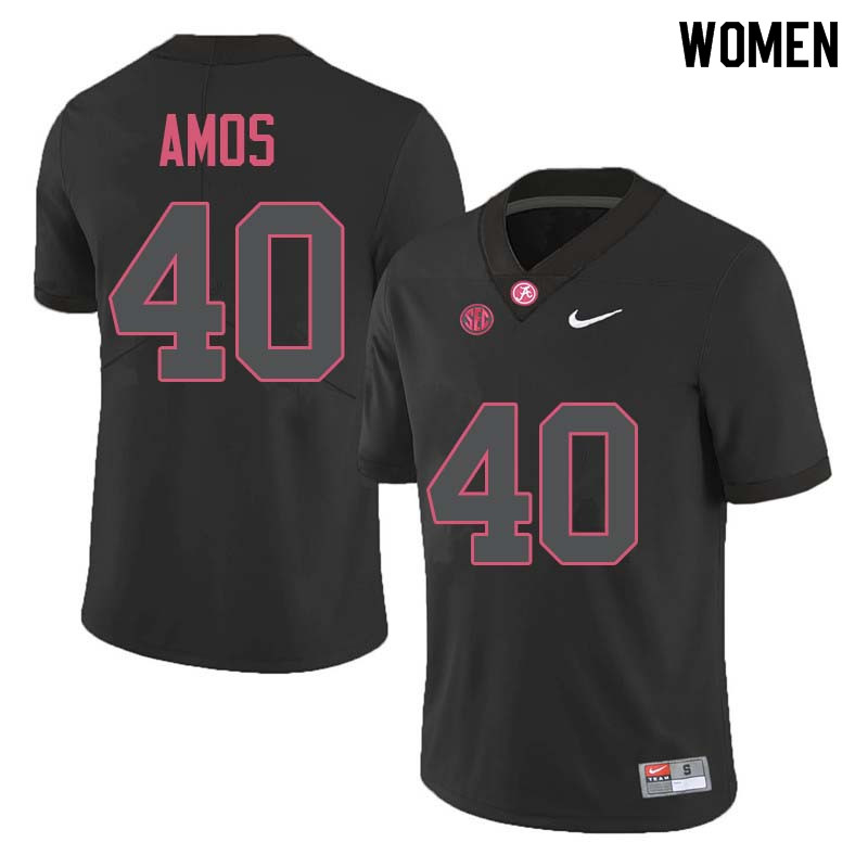 Alabama Crimson Tide Women's Giles Amos #40 Black NCAA Nike Authentic Stitched College Football Jersey AR16C48OK